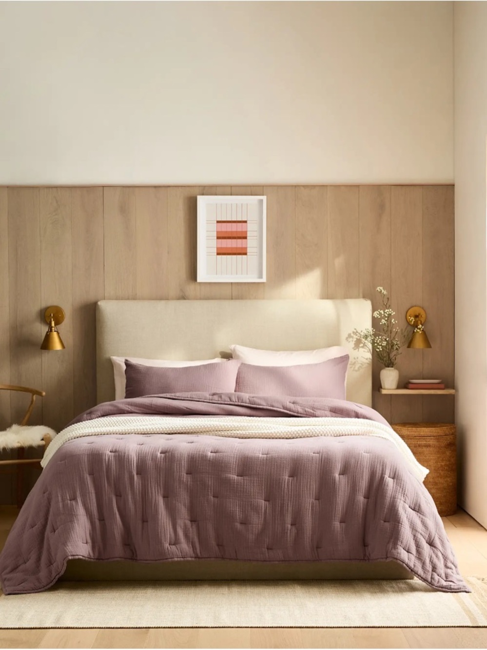 New Quince Organic Airy Gauze Dream Quilt Full/Queen - Fig MSRP $149.90